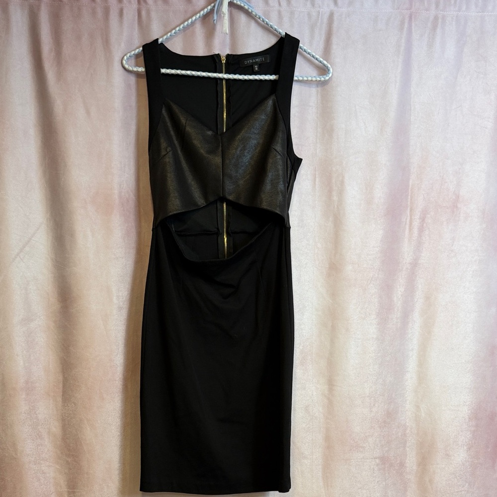 Dynamite Black Backless Dress with Cutout
